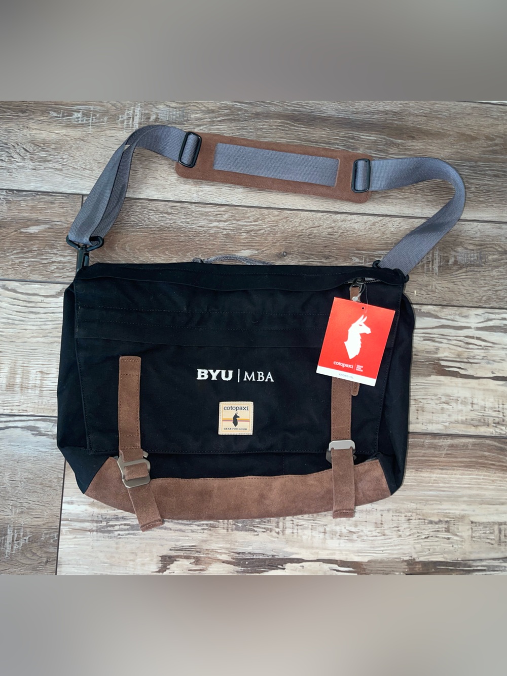 Cotopaxi Kpong 15 L Satchel Rugged Messenger Bag Black NWT! BYU Logo